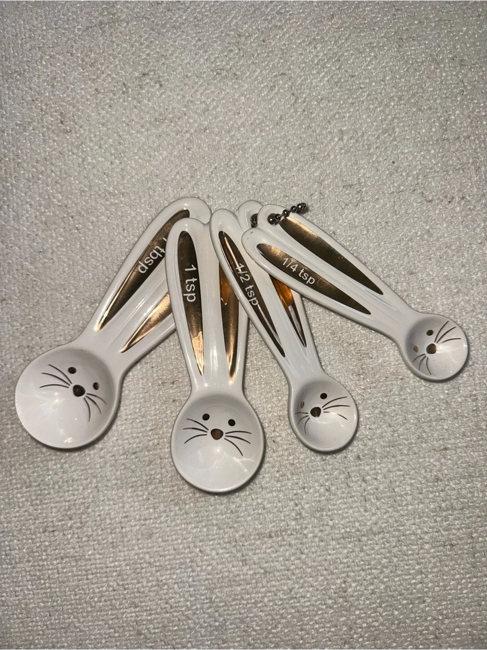 Cute Bunny Measuring Spoon Set - White